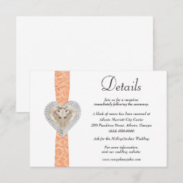 Enhörning Orange Spets Bröllopsdetaljer Tilläggskort