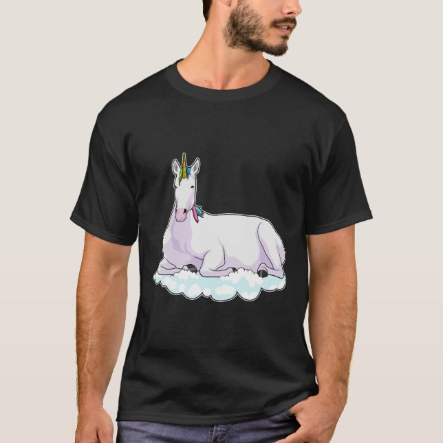 Enhörning på moln t shirt (Framsida)