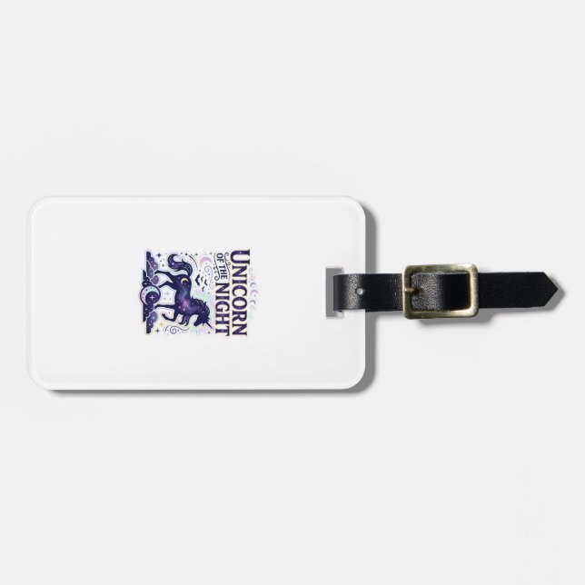 Enhörning på natten Grafisk design Zazzle Design_ Bagagebricka (Horisontell Framsida)