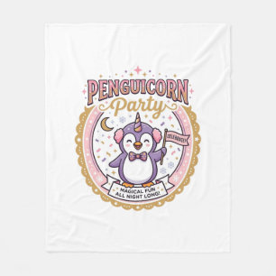 Enhörning Penguicorn Party POD Redo Zazzle Design_ Fleecefilt