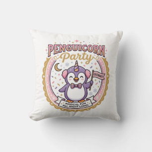 Enhörning Penguicorn Party POD Redo Zazzle Design_ Kudde