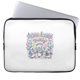 Enhörning Penguicorn Party Premium Vektor Vektor D Laptop Fodral