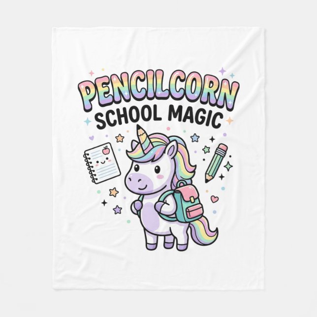 Enhörning Penncorn School Magi Charmerande Merch V Fleecefilt (Framsidan)