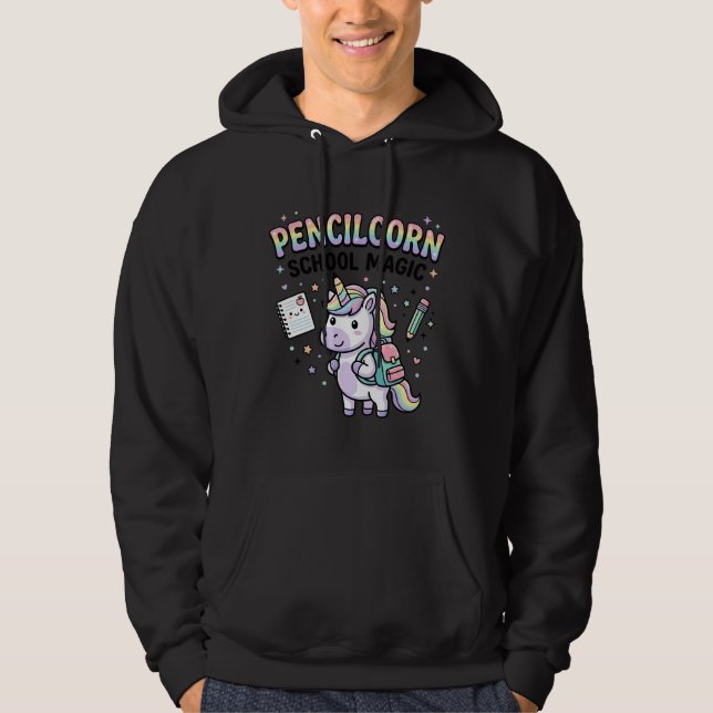 Enhörning Penncorn School Magi Charmerande Merch V Hoodie (Framsida)