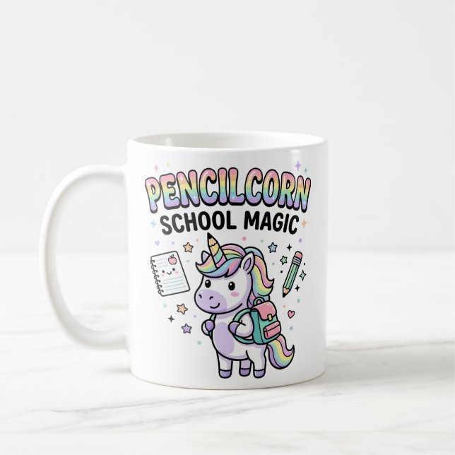 Enhörning Penncorn School Magi Charmerande Merch V Kaffemugg (Vänster)