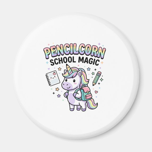 Enhörning Penncorn School Magi Charmerande Merch V Magnet (Framsidan)