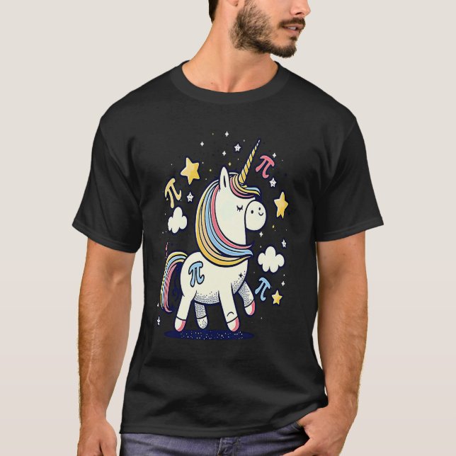 Enhörning Pi-symbol Pi-dagen T Shirt (Framsida)