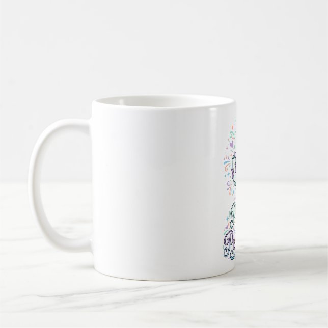 Enhörning Pilates och Pixie Dust Vit Bakgrund Ve Kaffemugg (Vänster)