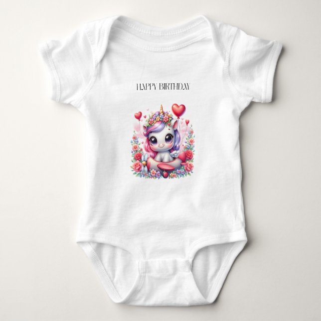 Enhörning Pilot Födelsedag T Shirt (Framsida)