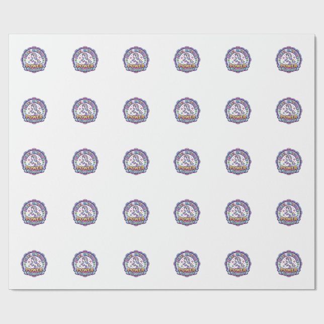 Enhörning Pixel Enhörning Kraft POD Redo Apparel G Presentpapper (Platt)