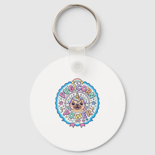 Enhörning Pugicorn Kraft Roligt Sött Gåva Design_1 Nyckelring