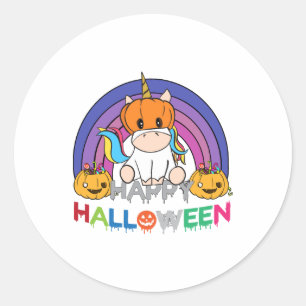 Enhörning Pumpahuvud för Halloween Runt Klistermärke