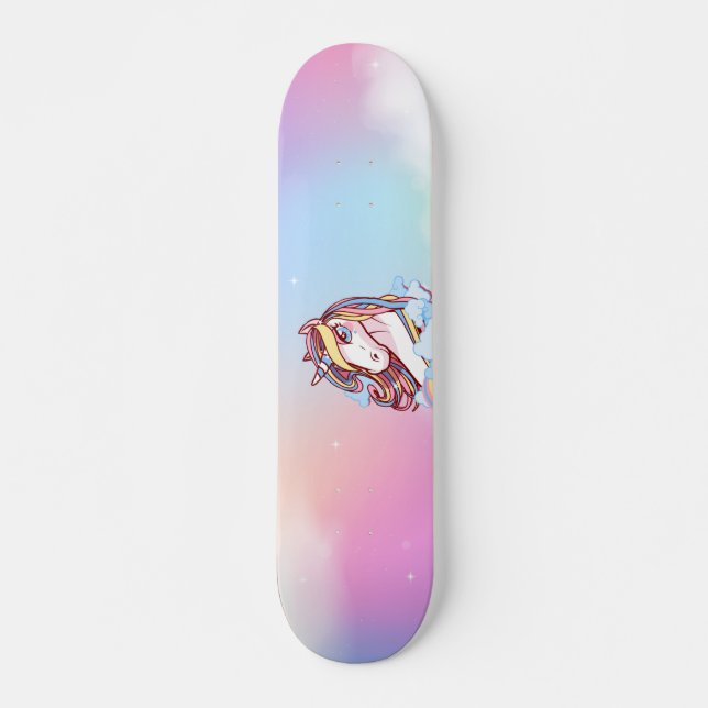 Enhörning & Regnbågar Skateboarddäck Mini Skateboard Bräda 18,5 Cm (Framsida)