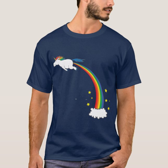 Enhörning Regnbåge Fart vänner T Shirt (Framsida)