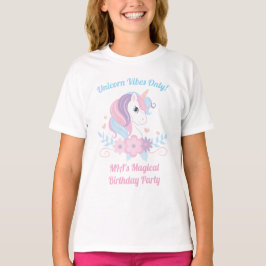 Enhörning Regnbåge Födelsedags-T-Shirt | Anpassat T Shirt
