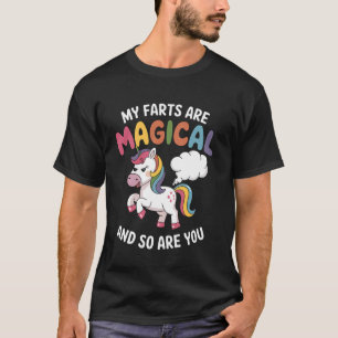 Enhörning Regnbåge Magiska Fjärtar Fantasi Roligt T Shirt