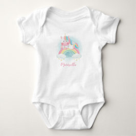 Enhörning Regnbåge Namn Personlig Baby Bodysuit T Shirt