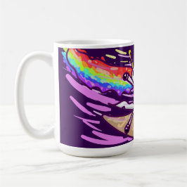 Enhörning regnbågsridning glasskon kaffemugg