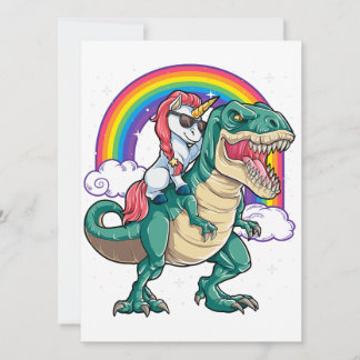 Enhörning Ridande T rex Dinosaurie Pojkar Flickor  Inbjudningar