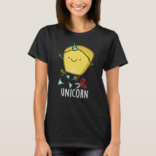 Enhörning Rollig Majs Puns Mörk Bakgrund T Shirt