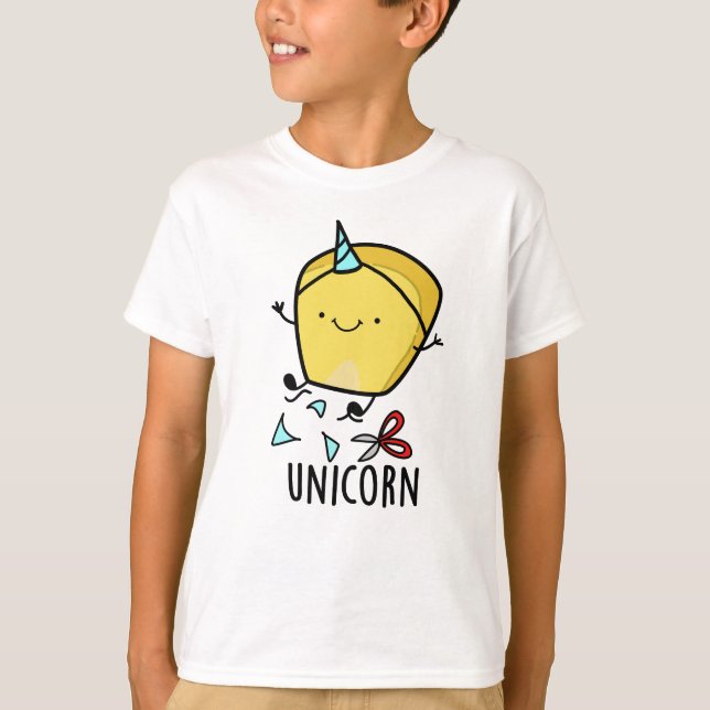 Enhörning Rollig Majs Puns  T Shirt (Framsida)