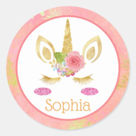 Enhörning Runt Klistermärke