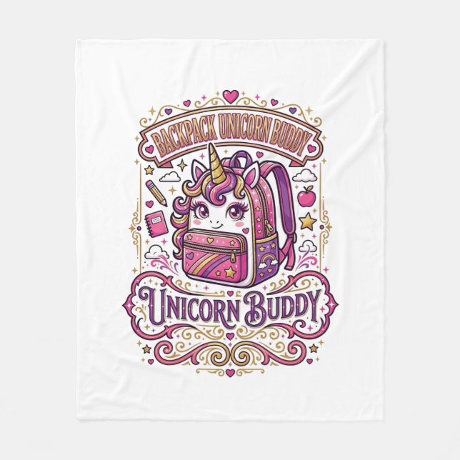 Enhörning Ryggsäck Enhörning Buddy Stylish Merch D Fleecefilt (Framsidan)