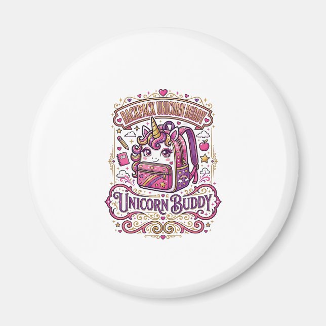 Enhörning Ryggsäck Enhörning Buddy Stylish Merch D Magnet (Framsidan)
