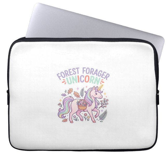 Enhörning Skog Foder Enhörning Grafisk Design Vit Laptop Fodral (Framsidan)
