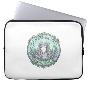 Enhörning Skog Magi Samhälle Grafisk Design Vit Laptop Fodral