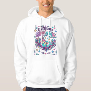 Enhörning Slothicorn Långsam Magi Färgglatt Markna Hoodie
