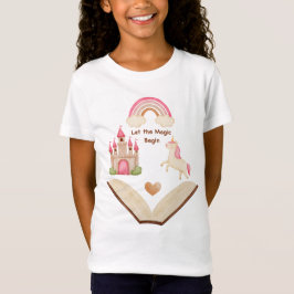 Enhörning Slott Regnbåge Flicktröja | Saga T Shirt