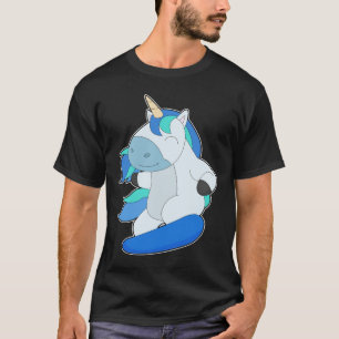 Enhörning Snowboardåkare Snowboard Vintersport T Shirt