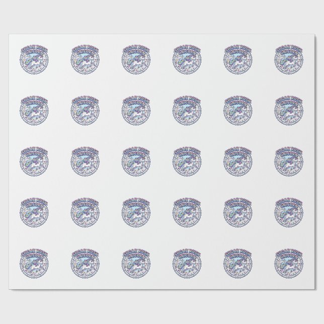 Enhörning Socker Rush Enhörning Roligt Sött Gåva D Presentpapper (Platt)