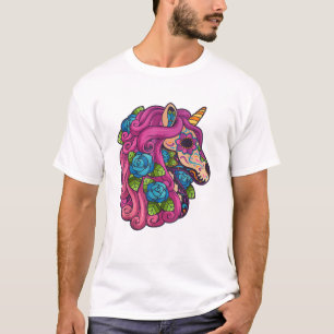 Enhörning Socker Skalle Mexiko Calavera Dia De Los T Shirt