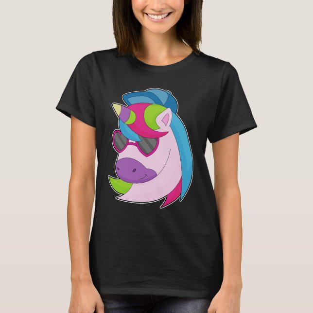 Enhörning solglasögon mössa t shirt (Framsida)
