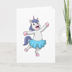 Enhörning som ballerina på balett kort