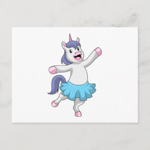 Enhörning som ballerina på balett vykort