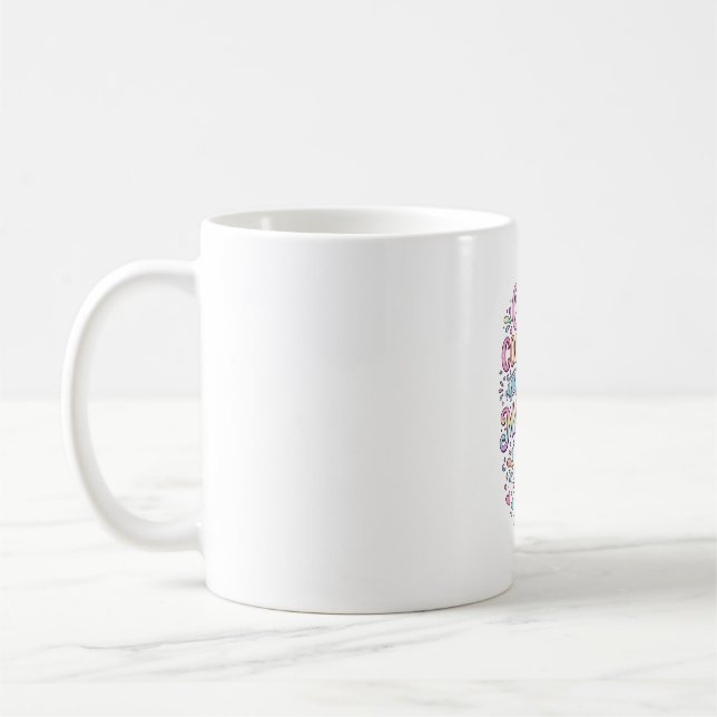 Enhörning Söt Färgrik och lite Magisk Origina Kaffemugg (Vänster)