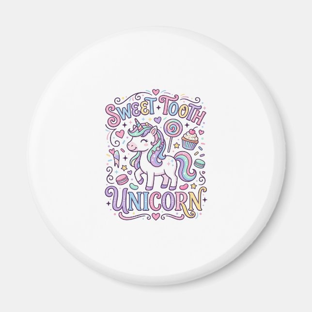 Enhörning Söt Tands Enhörning Original Merch Desig Magnet (Framsidan)