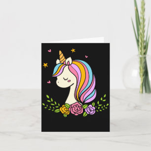 Enhörning Söt Whimsical Girly D Namn Kort