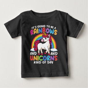 Enhörning Söt Whimsical Rolig Regnbågar Och Enhörn T Shirt