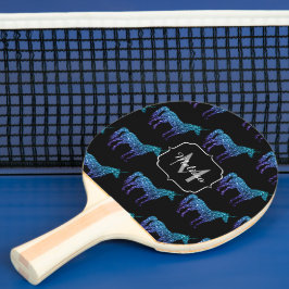 Enhörning Sparkles akvamarinblått ombre-mönster Mo Pingisracket