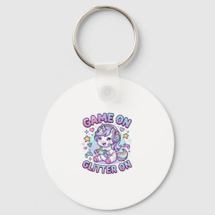 Enhörning Spelet På Glitter På Grafisk Design Merc Nyckelring