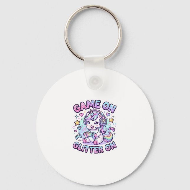 Enhörning Spelet På Glitter På Grafisk Design Merc Nyckelring (Framsida)