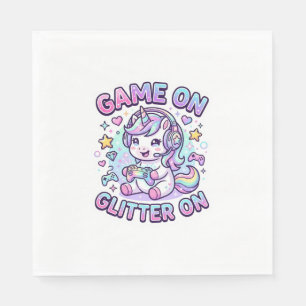 Enhörning Spelet På Glitter På Grafisk Design Merc Pappersservett