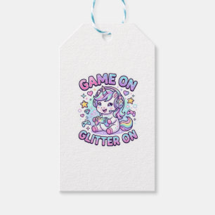 Enhörning Spelet På Glitter På Grafisk Design Merc Presentetikett