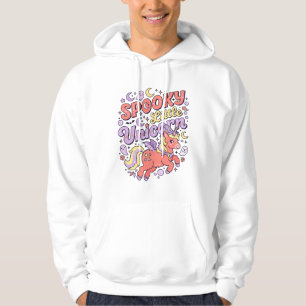 Enhörning Spöklik liten enhörning Whimsical vit ba Hoodie