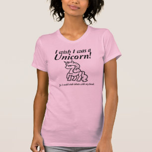 Enhörning stickande rolig t-shirt