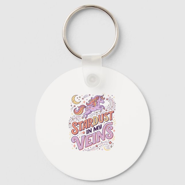 Enhörning Stjärnstoft i Mina Ådror Whimsical Merch Nyckelring (Framsida)